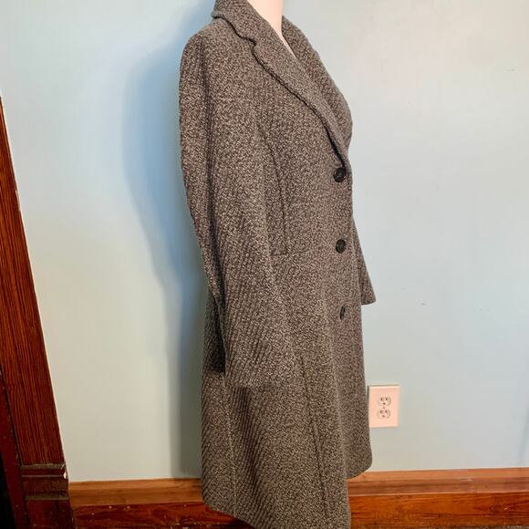 J. Crew Grey Tweed Wool Coat Size 4 - Picture 4 of 7